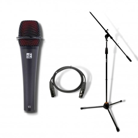 Pack Micrófono V3 con Soporte de pie OQAN y Cable Premium