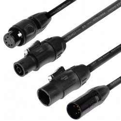 CABLE COMBO POWER-DATA XLR5 3,0 m  - Hybrid power and data cable combining TrueCON power and 5-pin XLR DMX in a single line
